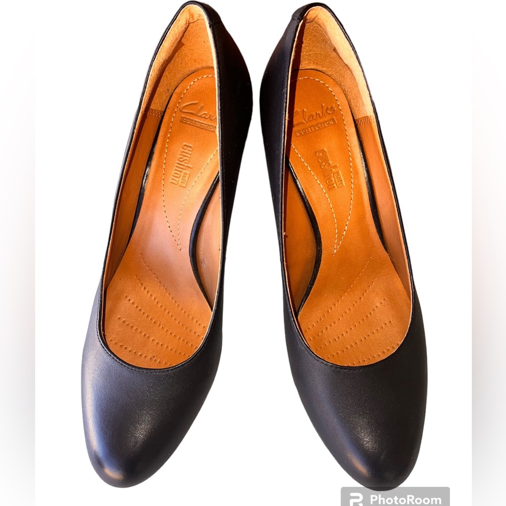 CLARK’S Collection Black Soft Cushion Career Office Comfortable Pumps! Size 8